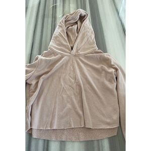 Light Pink Cropped Hoodie Sweater Brandy Melville